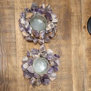 Amethyst Stone Candle Holders